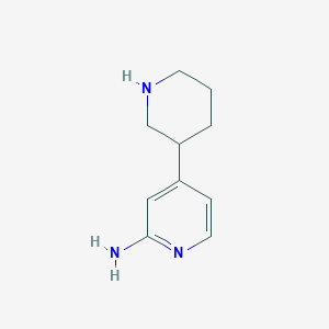 molecular formula C10H15N3 B1472883 4-(Piperidin-3-yl)pyridin-2-amine CAS No. 1260649-35-1