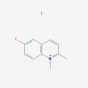 molecular formula C11H11I2N B14728848 Quinolinium, 6-iodo-1,2-dimethyl-, iodide CAS No. 10352-61-1