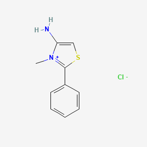 molecular formula C10H11ClN2S B14728881 4-Amino-3-methyl-2-phenyl-1,3-thiazol-3-ium chloride CAS No. 12083-72-6