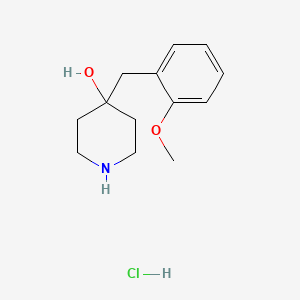 molecular formula C13H20ClNO2 B1472890 4-[(2-Methoxyphenyl)methyl]piperidin-4-ol hydrochloride CAS No. 1803592-30-4