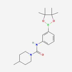 molecular formula C19H29BN2O3 B1472899 4-甲基-N-(3-(4,4,5,5-四甲基-1,3,2-二氧杂硼环-2-基)苯基)哌啶-1-甲酰胺 CAS No. 874299-20-4