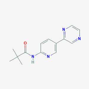 molecular formula C14H16N4O B1472903 2,2-二甲基-N-[5-(吡嗪-2-基)吡啶-2-基]丙酰胺 CAS No. 1803610-73-2