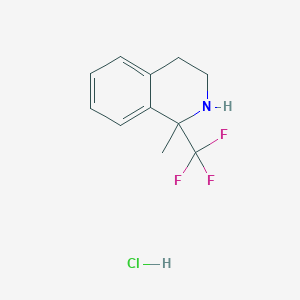 molecular formula C11H13ClF3N B1472907 1-Methyl-1-(trifluoromethyl)-1,2,3,4-tetrahydroisoquinoline hydrochloride CAS No. 1803592-91-7