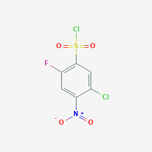 molecular formula C6H2Cl2FNO4S B1472908 5-Chloro-2-fluoro-4-nitrobenzene-1-sulfonyl chloride CAS No. 1803605-95-9
