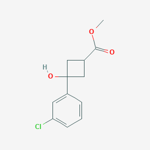 molecular formula C12H13ClO3 B1472909 Methyl 3-(3-chlorophenyl)-3-hydroxycyclobutane-1-carboxylate CAS No. 1803610-17-4