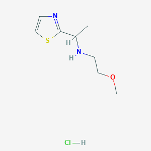 molecular formula C8H15ClN2OS B1472910 (2-Methoxyethyl)[1-(1,3-thiazol-2-yl)ethyl]amine hydrochloride CAS No. 1803584-16-8