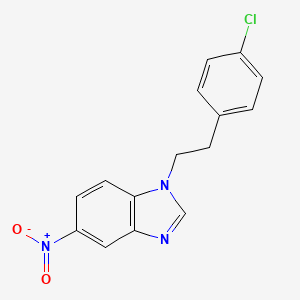 molecular formula C15H12ClN3O2 B1472912 1-[2-(4-chlorophenyl)ethyl]-5-nitro-1H-1,3-benzodiazole CAS No. 1803599-68-9