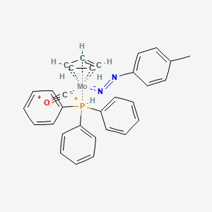 molecular formula C31H28MoN2OP- B14729158 Carbon monoxide;cyclopenta-1,3-diene;(4-methylphenyl)iminoazanide;molybdenum;triphenylphosphanium 