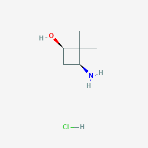 molecular formula C6H14ClNO B1472922 cis-3-Amino-2,2-dimethylcyclobutanol hydrochloride CAS No. 1434141-93-1