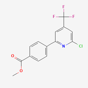 molecular formula C14H9ClF3NO2 B1472926 Methyl 4-[6-chloro-4-(trifluoromethyl)-2-pyridyl]benzoate CAS No. 1432053-86-5
