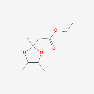 molecular formula C10H18O4 B14729276 Ethyl 2-(2,4,5-trimethyl-1,3-dioxolan-2-yl)acetate CAS No. 6412-85-7