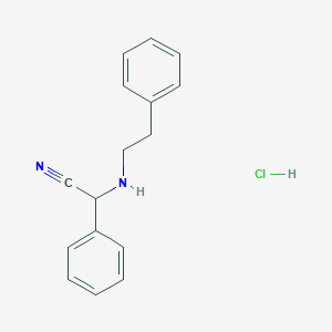 molecular formula C16H17ClN2 B1472930 2-(Phenethylamino)-2-phenyl-acetonitrile hydrochloride CAS No. 1440535-77-2