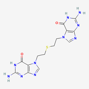 molecular formula C14H16N10O2S B14729458 Guanine, 7,7'-(thiodiethylene)di- CAS No. 5966-32-5