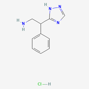 molecular formula C10H13ClN4 B1472950 2-phenyl-2-(4H-1,2,4-triazol-3-yl)ethan-1-amine hydrochloride CAS No. 1803581-71-6
