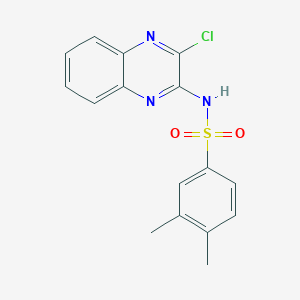molecular formula C16H14ClN3O2S B1472952 N-(3-chloroquinoxalin-2-yl)-3,4-dimethylbenzenesulfonamide CAS No. 1949816-27-6