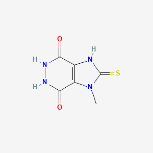 molecular formula C6H6N4O2S B14729583 1H-Imidazo(4,5-d)pyridazine-4,7-diol, 2-mercapto-1-methyl- CAS No. 5450-59-9