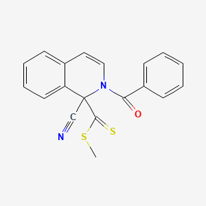 molecular formula C19H14N2OS2 B14729672 Methyl 2-benzoyl-1-cyano-1,2-dihydroisoquinoline-1-carbodithioate CAS No. 6457-28-9