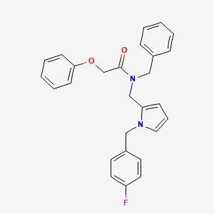 molecular formula C27H25FN2O2 B14729707 N-benzyl-N-[[1-[(4-fluorophenyl)methyl]pyrrol-2-yl]methyl]-2-phenoxyacetamide CAS No. 5935-85-3