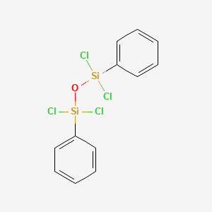 molecular formula C12H10Cl4OSi2 B14729713 Disiloxane, 1,1,3,3-tetrachloro-1,3-diphenyl- CAS No. 6838-45-5