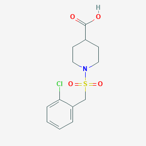 molecular formula C13H16ClNO4S B1472974 1-[(2-Chlorobenzyl)sulfonyl]piperidine-4-carboxylic acid CAS No. 1858250-25-5