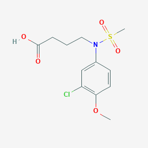 molecular formula C12H16ClNO5S B1472991 4-[(3-Chloro-4-methoxyphenyl)(methylsulfonyl)amino]butanoic acid CAS No. 1858241-21-0