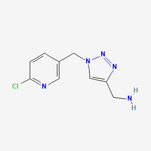 molecular formula C9H10ClN5 B1472994 (1-((6-chloropyridin-3-yl)methyl)-1H-1,2,3-triazol-4-yl)methanamine CAS No. 1955530-65-0