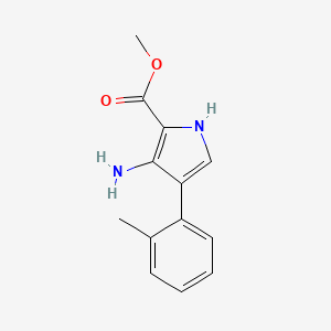 molecular formula C13H14N2O2 B1472996 methyl 3-amino-4-(o-tolyl)-1H-pyrrole-2-carboxylate CAS No. 1955540-39-2