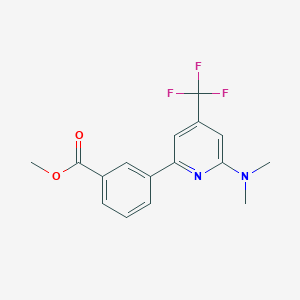 molecular formula C16H15F3N2O2 B1473001 Methyl 3-[6-(dimethylamino)-4-(trifluoromethyl)-2-pyridyl]benzoate CAS No. 1432053-85-4