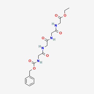 molecular formula C18H24N4O7 B14730013 Ethyl 2-[[2-[[2-[[2-(phenylmethoxycarbonylamino)acetyl]amino]acetyl]amino]acetyl]amino]acetate CAS No. 4811-37-4