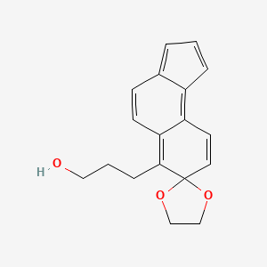 molecular formula C18H18O3 B14730016 3-(Spiro[cyclopenta[a]naphthalene-7,2'-[1,3]dioxolan]-6-yl)propan-1-ol CAS No. 6049-68-9