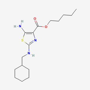 molecular formula C16H27N3O2S B14730019 Pentyl 5-amino-2-(cyclohexylmethylamino)-1,3-thiazole-4-carboxylate CAS No. 5471-60-3
