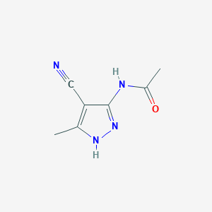 molecular formula C7H8N4O B14730027 n-(4-Cyano-5-methyl-1h-pyrazol-3-yl)acetamide CAS No. 5346-57-6