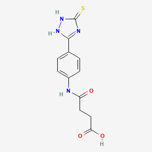molecular formula C12H12N4O3S B14730172 Succinanilic acid, p-(3-mercapto-1H-1,2,4-triazol-5-yl)- CAS No. 4922-57-0