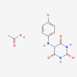 molecular formula C12H12BrN3O5 B14730190 Acetic acid;5-(4-bromoanilino)-1,3-diazinane-2,4,6-trione CAS No. 6972-21-0