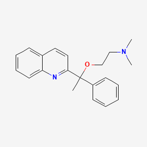 molecular formula C21H24N2O B14730203 N,N-Dimethyl-2-[1-phenyl-1-(quinolin-2-yl)ethoxy]ethan-1-amine CAS No. 5467-90-3