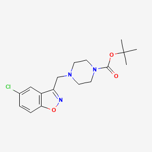 molecular formula C17H22ClN3O3 B1473021 Tert-butyl 4-((5-chlorobenzo[d]isoxazol-3-yl)methyl)piperazine-1-carboxylate CAS No. 2097968-00-6