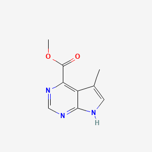 molecular formula C9H9N3O2 B1473026 methyl 5-methyl-7H-pyrrolo[2,3-d]pyrimidine-4-carboxylate CAS No. 1630906-55-6
