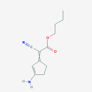 molecular formula C12H16N2O2 B14730289 Butyl 2-(3-aminocyclopent-2-en-1-ylidene)-2-cyanoacetate CAS No. 6331-31-3