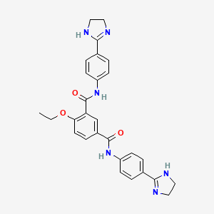 molecular formula C28H28N6O3 B14730291 N~1~,N~3~-Bis(4-(4,5-dihydro-1H-imidazol-2-yl)phenyl)-4-ethoxyisophthalamide 
