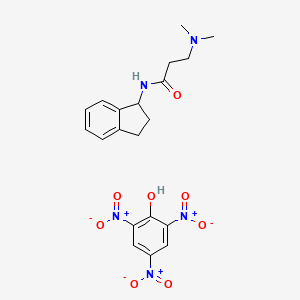 molecular formula C20H23N5O8 B14730341 N-(2-Dimethylaminopropionyl)-1-indanamine picrate CAS No. 6520-56-5