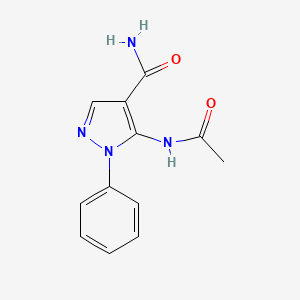 molecular formula C12H12N4O2 B14730439 5-Acetamido-1-phenylpyrazole-4-carboxamide CAS No. 5417-93-6