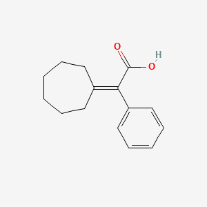 molecular formula C15H18O2 B14730485 Cycloheptylidene(phenyl)acetic acid CAS No. 5472-47-9