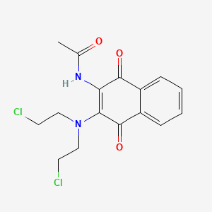 molecular formula C16H16Cl2N2O3 B14730540 N-[3-[bis(2-chloroethyl)amino]-1,4-dioxonaphthalen-2-yl]acetamide CAS No. 6277-27-6