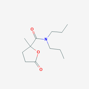 molecular formula C12H21NO3 B14730552 2-methyl-5-oxo-N,N-dipropyloxolane-2-carboxamide CAS No. 6946-47-0