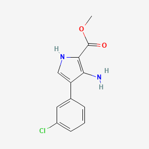 molecular formula C12H11ClN2O2 B1473058 methyl 3-amino-4-(3-chlorophenyl)-1H-pyrrole-2-carboxylate CAS No. 1955520-08-7