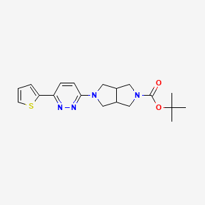 molecular formula C19H24N4O2S B1473069 tert-butyl 5-(6-(thiophen-2-yl)pyridazin-3-yl)hexahydropyrrolo[3,4-c]pyrrole-2(1H)-carboxylate CAS No. 2098004-47-6