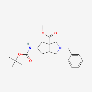 molecular formula C21H30N2O4 B1473073 methyl 2-benzyl-5-((tert-butoxycarbonyl)amino)hexahydrocyclopenta[c]pyrrole-3a(1H)-carboxylate CAS No. 2098090-90-3