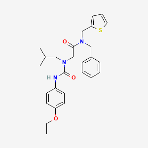 molecular formula C27H33N3O3S B14730749 N-benzyl-2-[(4-ethoxyphenyl)carbamoyl-(2-methylpropyl)amino]-N-(thiophen-2-ylmethyl)acetamide CAS No. 5917-74-8