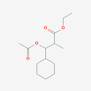 molecular formula C14H24O4 B14730888 Ethyl 3-(acetyloxy)-3-cyclohexyl-2-methylpropanoate CAS No. 6305-60-8