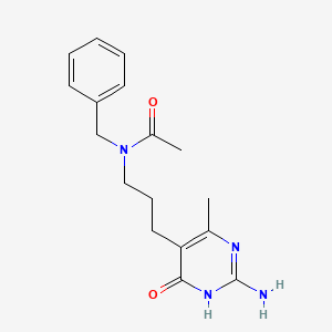 molecular formula C17H22N4O2 B14731092 N-[3-(2-Amino-6-methyl-4-oxo-1,4-dihydropyrimidin-5-yl)propyl]-N-benzylacetamide CAS No. 13050-73-2